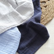 3 fraldas de pano bebé - Oeko-tex - Azul pastel Kinousses - 2