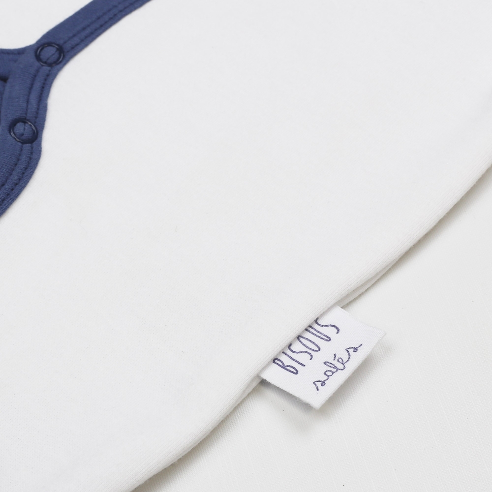 Pyjama naissance en molleton avec étiquette imprimée "bisous salés" Pyjama naissance en molleton avec étiquette imprimée "bisous salés"