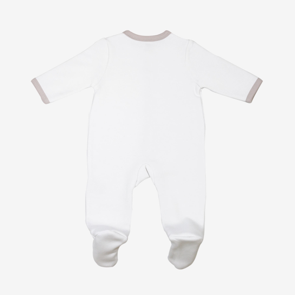 Pijama felpa bebé Alto como tres manzanas blanco liso