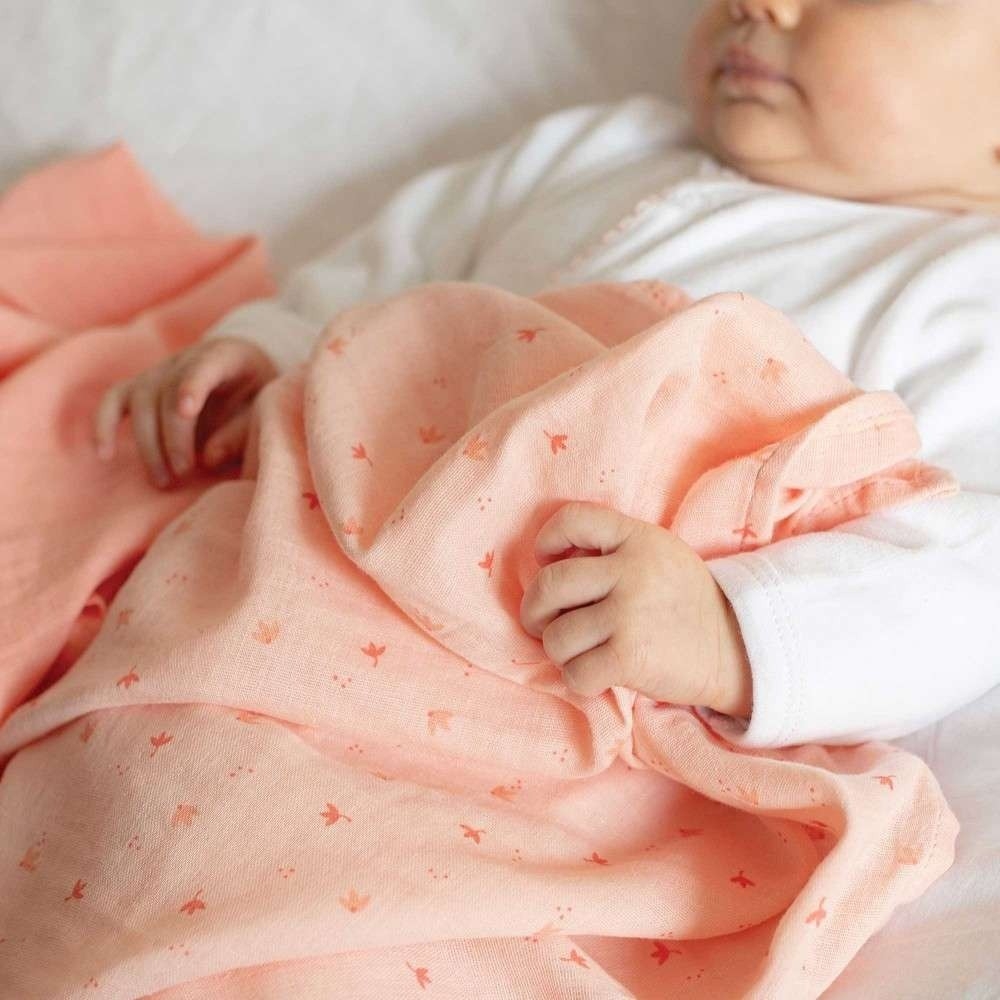 2 Baby girl swaddle blankets - Kinousses Flowers - 4 2 Baby girl swaddle blankets - Kinousses Flowers - 4
