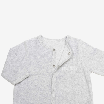 Newborn pyjama in grijs gemêleerd fluweel met opening aan de voorkant mini nous Newborn pyjama in grijs gemêleerd fluweel met opening aan de voorkant mini nous