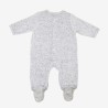 Pijama para bebé cinzento mesclado liso em veludo