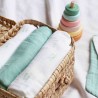Set of 3 sea green swaddle blankets - Little cat - Oeko-tex Kinousses - 4 Set of 3 sea green swaddle blankets - Little cat - Oeko-tex Kinousses - 4