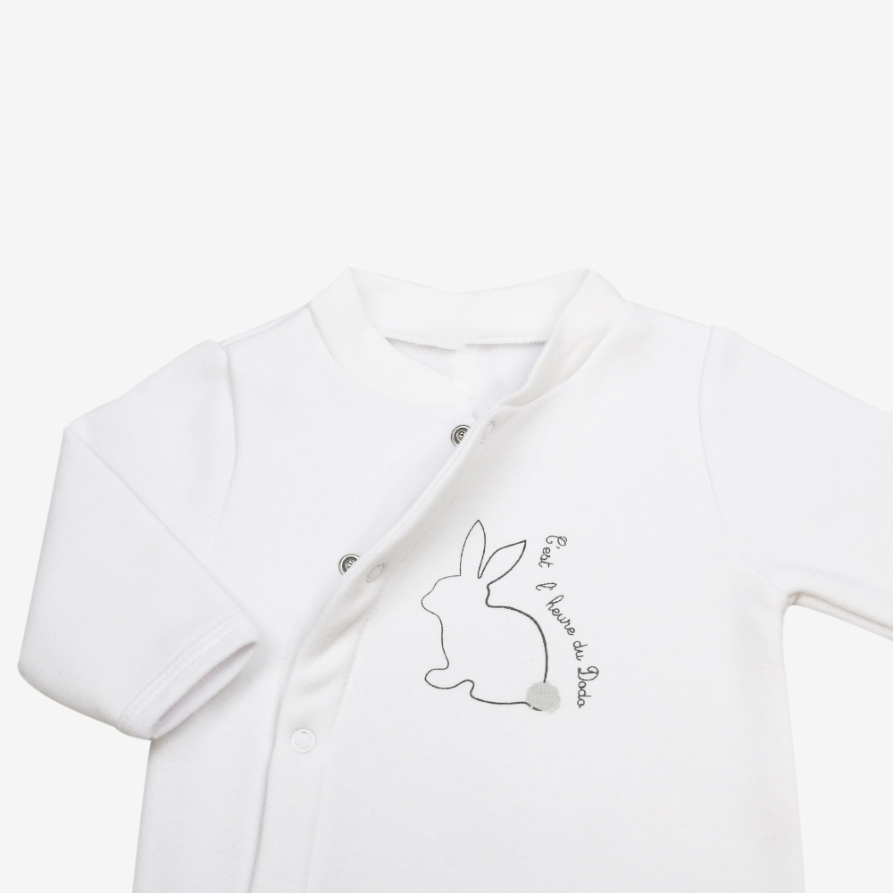 Pyjama naissance mixte avec ouverture devant Pompon Pyjama naissance mixte avec ouverture devant Pompon