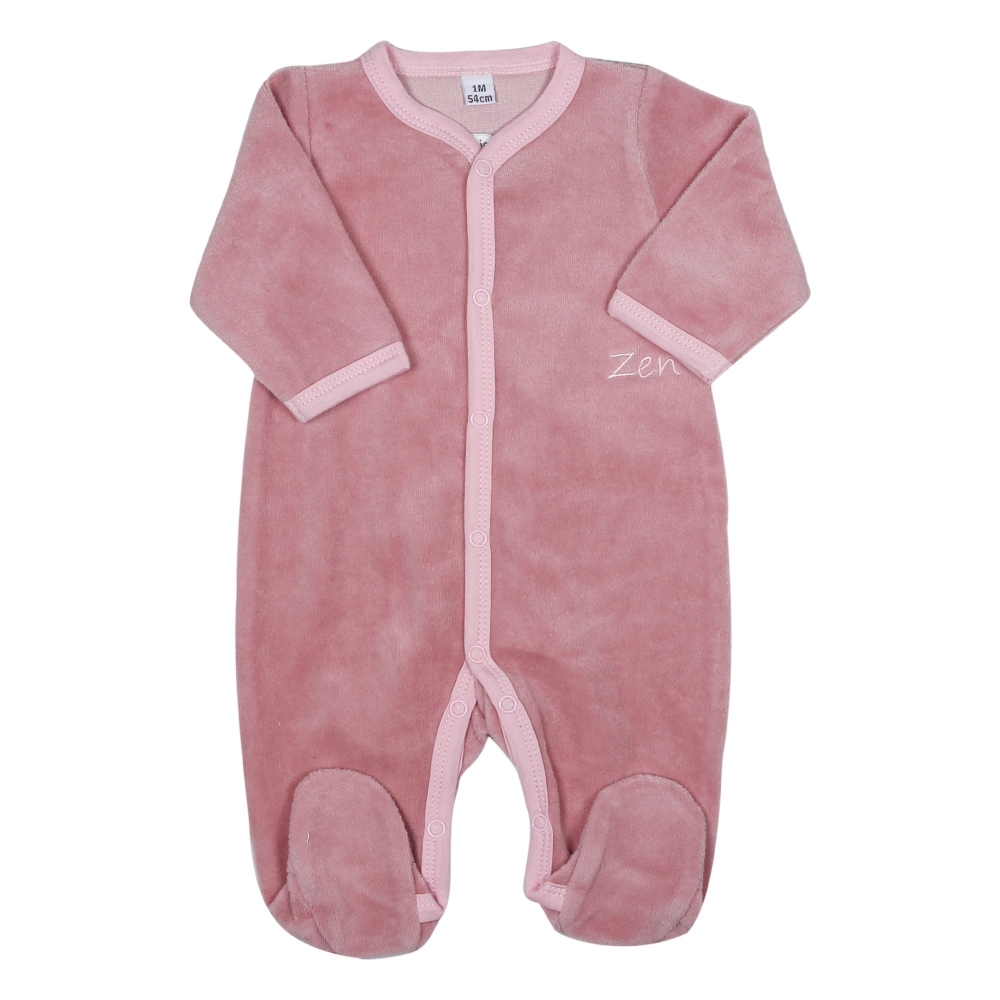 Pyjama naissance fille - Zen - Pyjama velours chaud Trois Kilos Sept