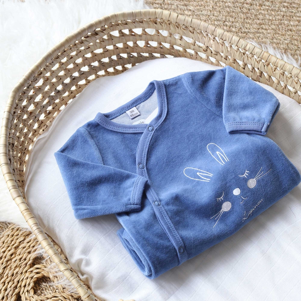 copy of Pyjama velours bébé gris chiné - Mini nous Trois Kilos Sept - 2 copy of Pyjama velours bébé gris chiné - Mini nous Trois Kilos Sept - 2