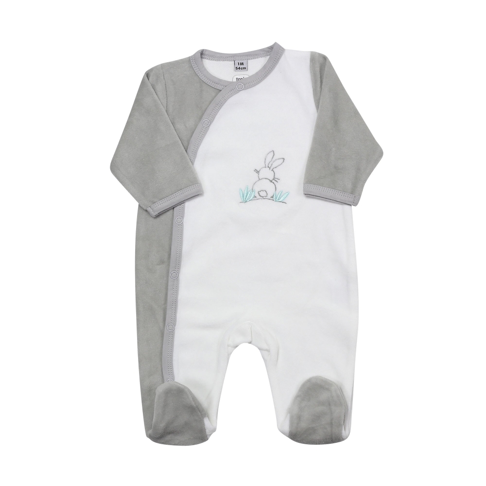 Pyjama naissance - Petit lapin - Pyjama velours bébé - Livraison 48h