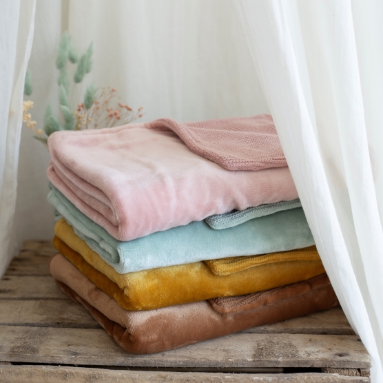 Coperta reversibile color cioccolato
