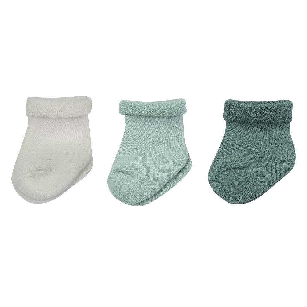 Lot de 3 paires de chaussettes en maille coloris sapin, sauge et écrue