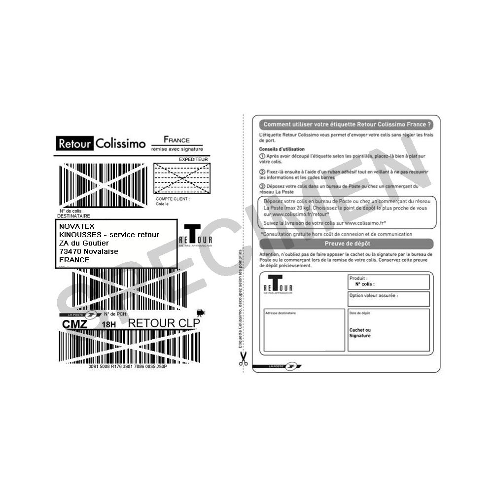 Etiqueta de Devolución Colissimo - 1