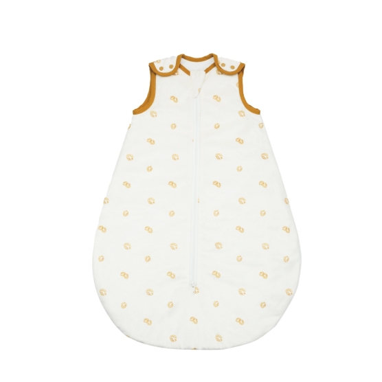 Birth sleeping bag 0-6 months, ecru with leaf pattern