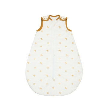 Birth sleeping bag 0-6 months, ecru with leaf pattern