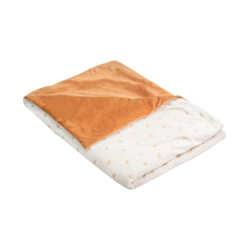 Ochre and ecru baby blanket 100x140cm