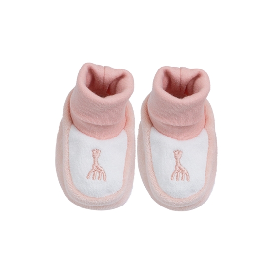 Pink slipper with Sophie the giraffe pink embroidery