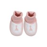 Pantufa cor-de-rosa com bordado rosa da girafa Sophie