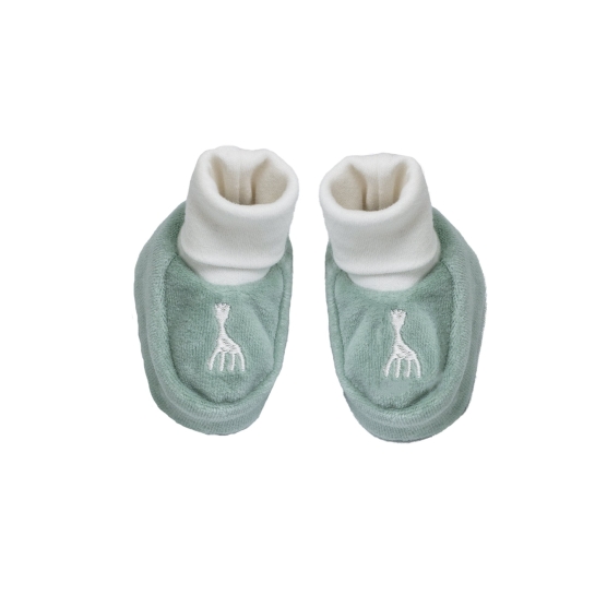 Olive green baby slippers