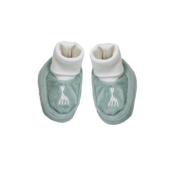 Olive green baby slippers