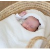 Baby die lekker warm slaapt in zijn zachte sherpa voetenzak Baby die lekker warm slaapt in zijn zachte sherpa voetenzak