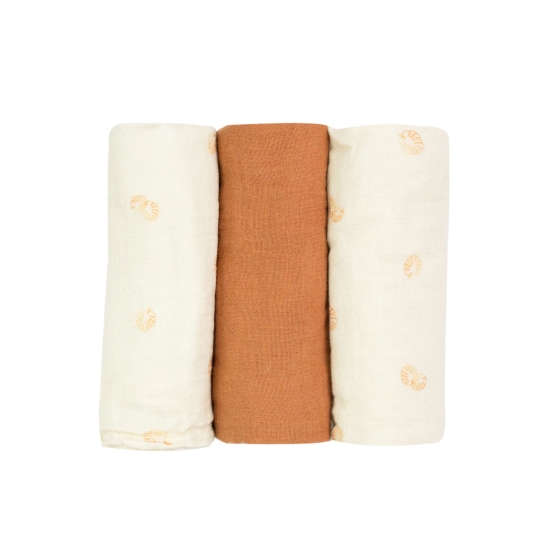 Pack of 3 swaddle blankets 70*70cm - Diplododo Trois Kilos Sept - 1