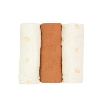 Conjunto de 3 fraldas de pano 70*70cm - Diplododo Trois Kilos Sept - 1