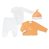Ensemble naissance mixte 4pcs - Moutarde Kinousses - 1 Ensemble naissance mixte 4pcs - Moutarde Kinousses - 1