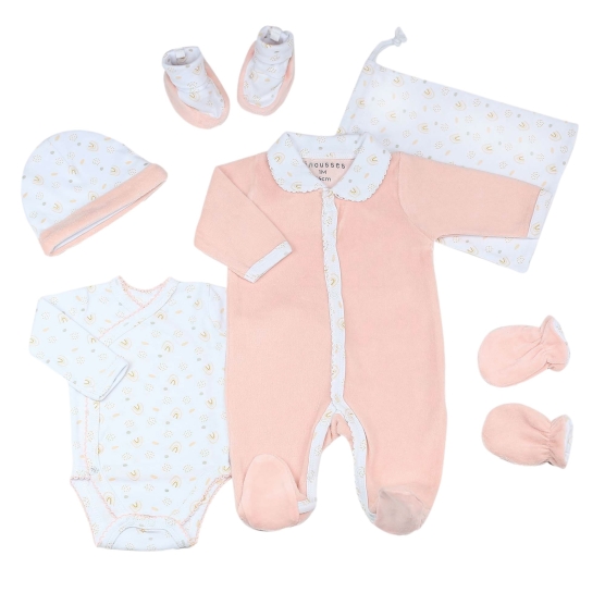 Conjunto de nascimento para menina – Oeko-Tex - Arco-íris (6 peças) Kinousses - 1