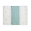 Lote de 3 panos de musselina verde-água - Pequeno gato - OEKO-TEX® STANDARD 100