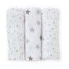 3 Baby Muslin Swaddles - Oeko-tex - Star Pattern Kinousses - 1 3 Baby Muslin Swaddles - Oeko-tex - Star Pattern Kinousses - 1