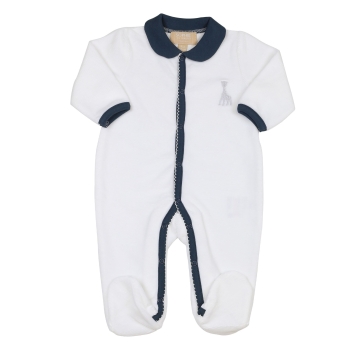 Pyjamas Y Navy Blue - Velvet drop needle - ©Sophie la girafe Trois Kilos Sept - 1