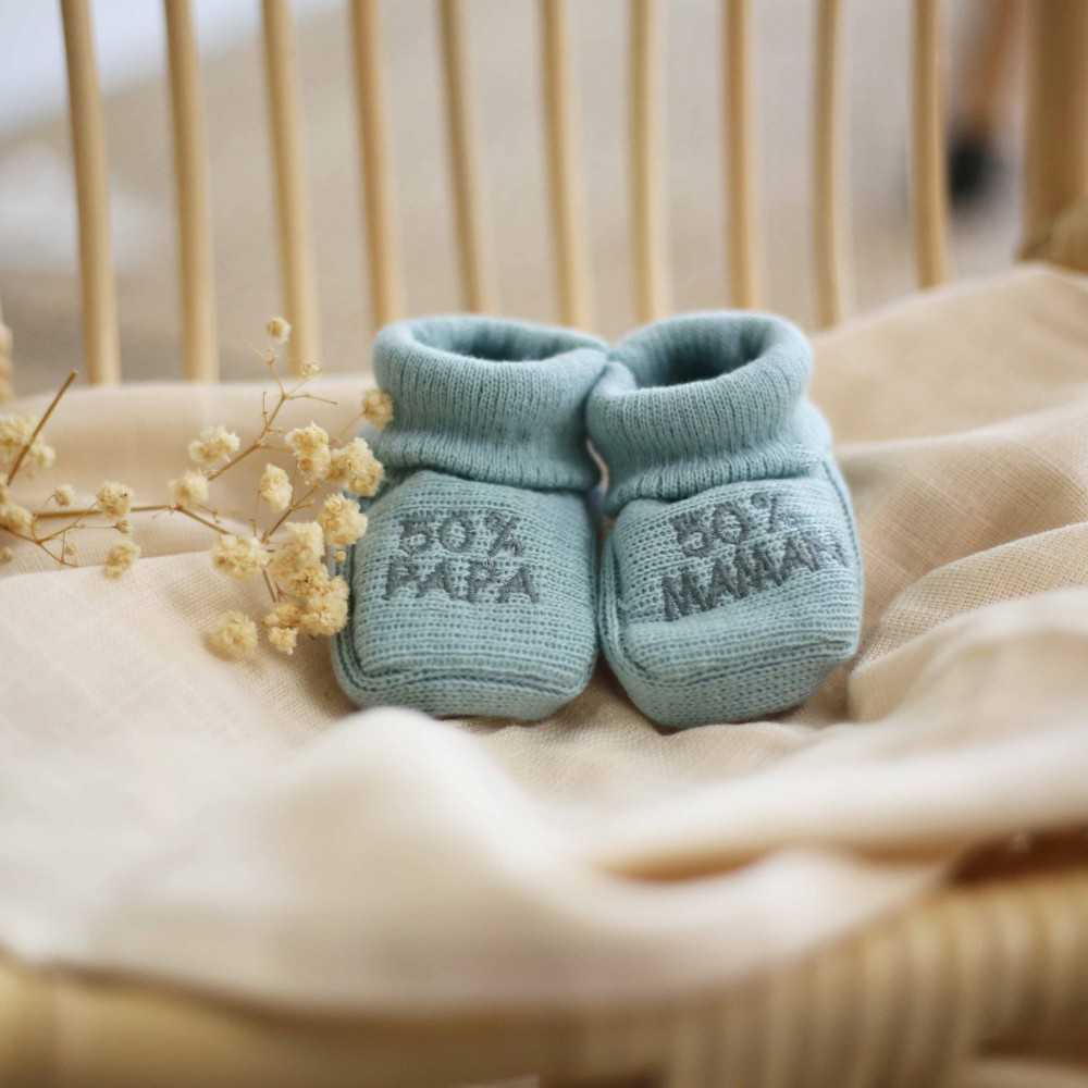 Chaussons bébé - 50% papa 50% maman Trois Kilos Sept - 2 Chaussons bébé - 50% papa 50% maman Trois Kilos Sept - 2