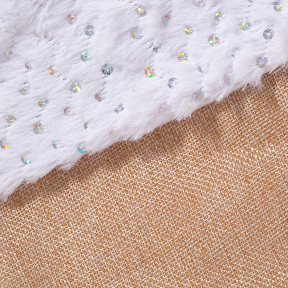 Close-up of jute and fleece material Close-up of jute and fleece material