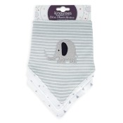 Set di 2 bavaglini bandana con elefanti