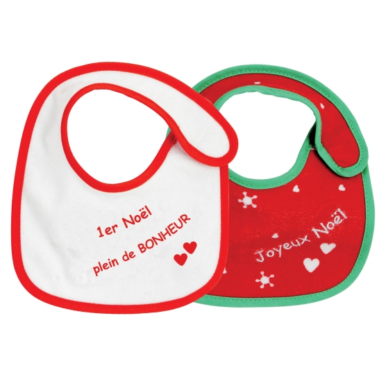 Set of 2 Christmas newborn bibs