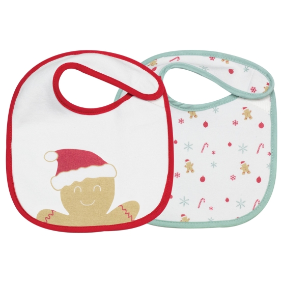 Conjunto de 2 babetes para recém-nascido - Natal