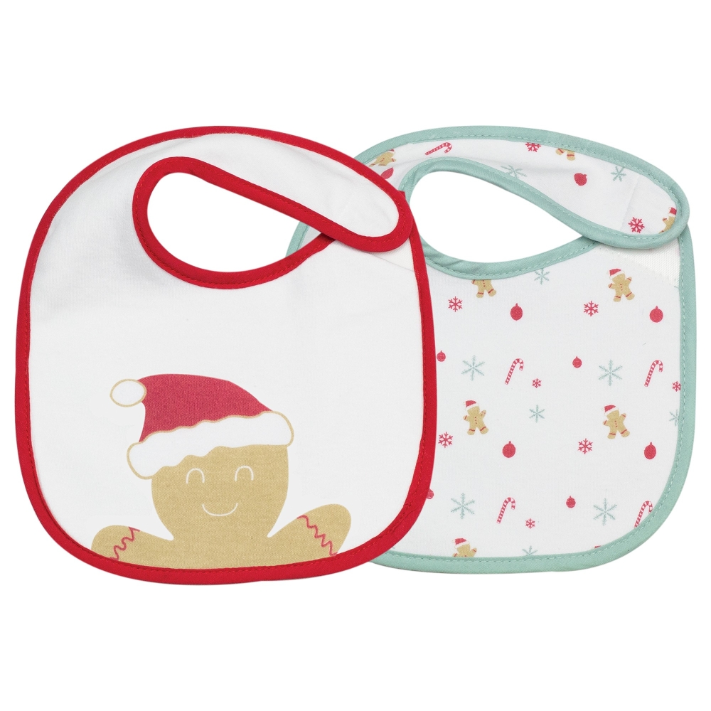 Conjunto de 2 babetes para recém-nascido - Natal