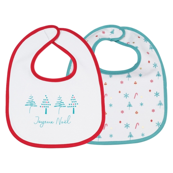 Set of 2 bibs for newborns - Christmas