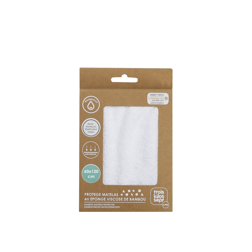 Bamboo viscose mattress protector - 60*120 cm / 70*140 Trois Kilos Sept - 2 Bamboo viscose mattress protector - 60*120 cm / 70*140 Trois Kilos Sept - 2
