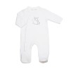 Pyjama naissance mixte blanc Pompon Pyjama naissance mixte blanc Pompon