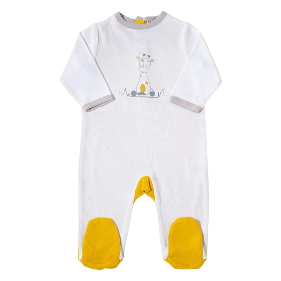 pyjama en jersey molletonne avec zip ventral bebe jaune pyjamas et dors bien
