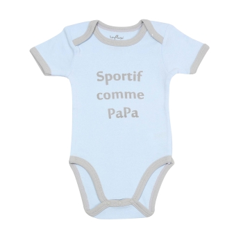 Body bébé manche courte - "Sportif comme Papa"