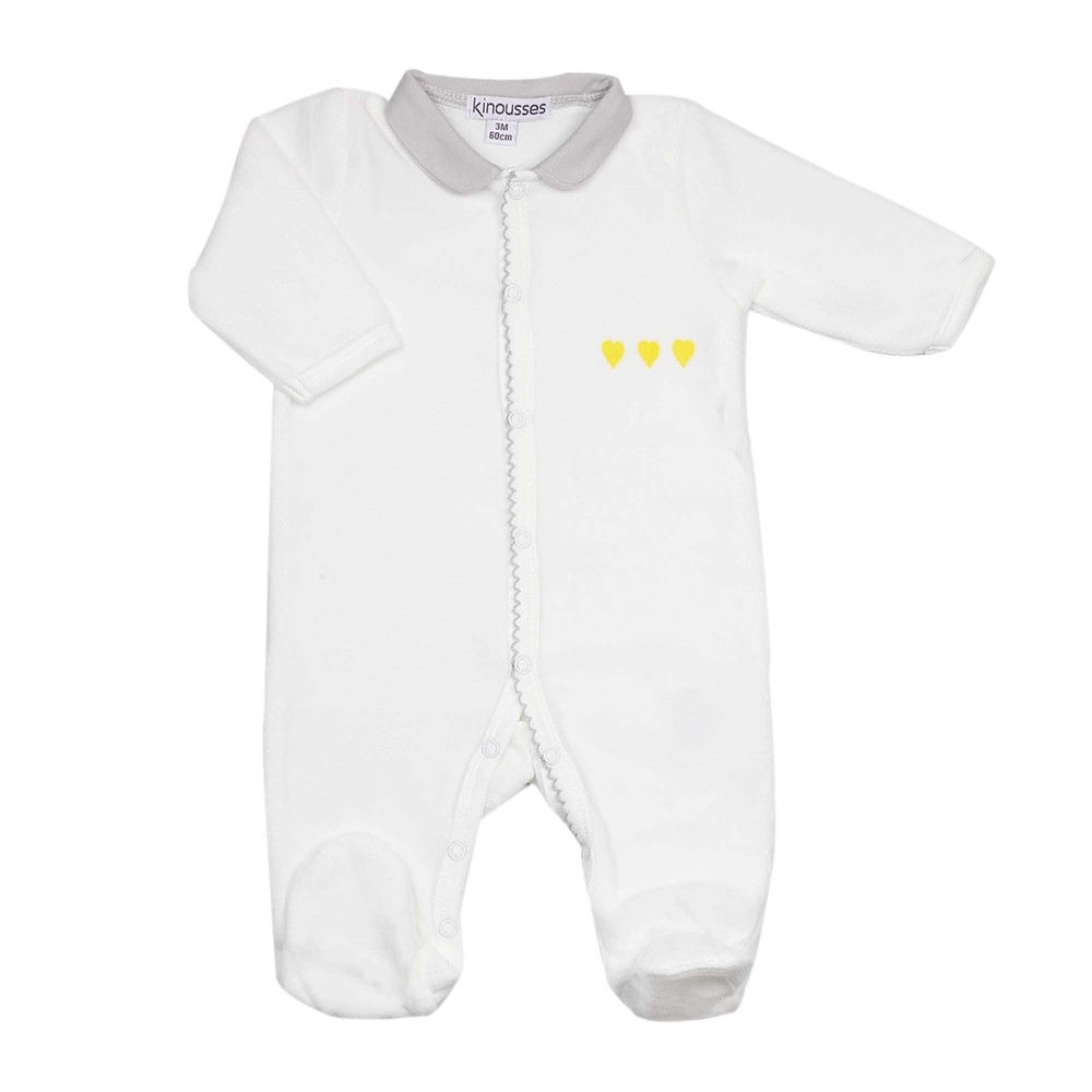 Pyjama naissance fille - 3 petits coeurs