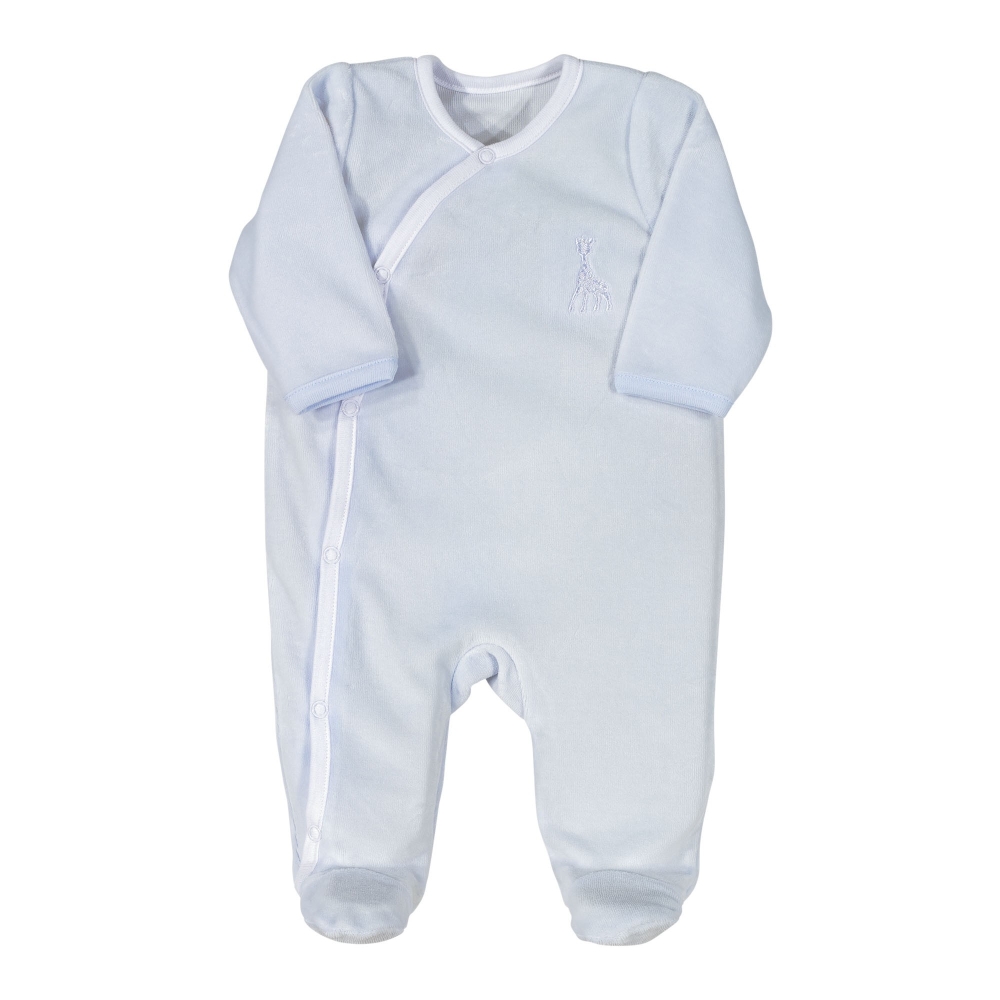 Pyjama Dors-bien Sophie La Girafe En Velours Bio - Robe 2 En 1 Avec Pieds, Manches Longues, Boutons Pressions