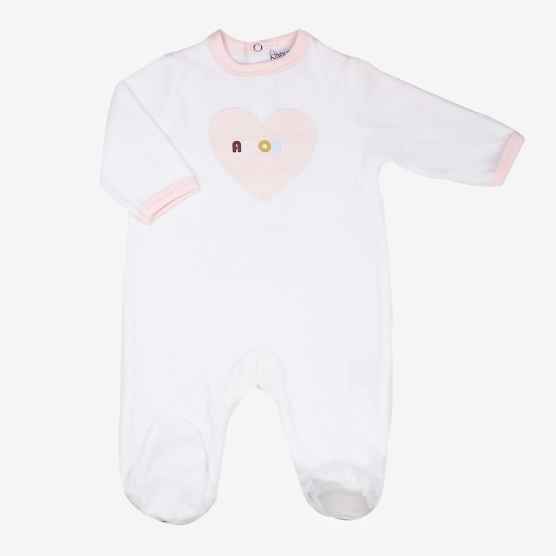 Baby pajamas with heart and message