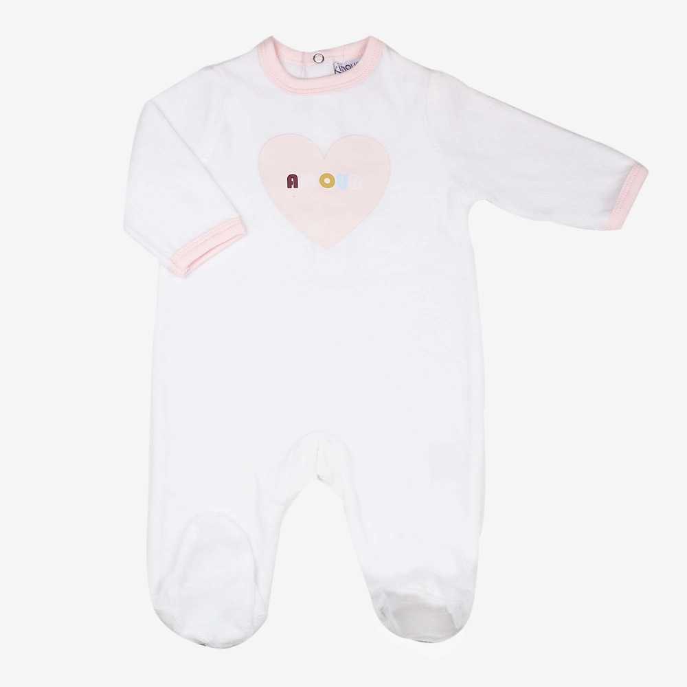 Pijama de bebé com coração e mensagem