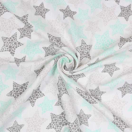 Muselina estrella fondo blanco