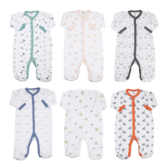 Lot de 6 pyjamas matelassés bébé