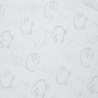 Zoom on material and patterns on white baby blanket Zoom on material and patterns on white baby blanket