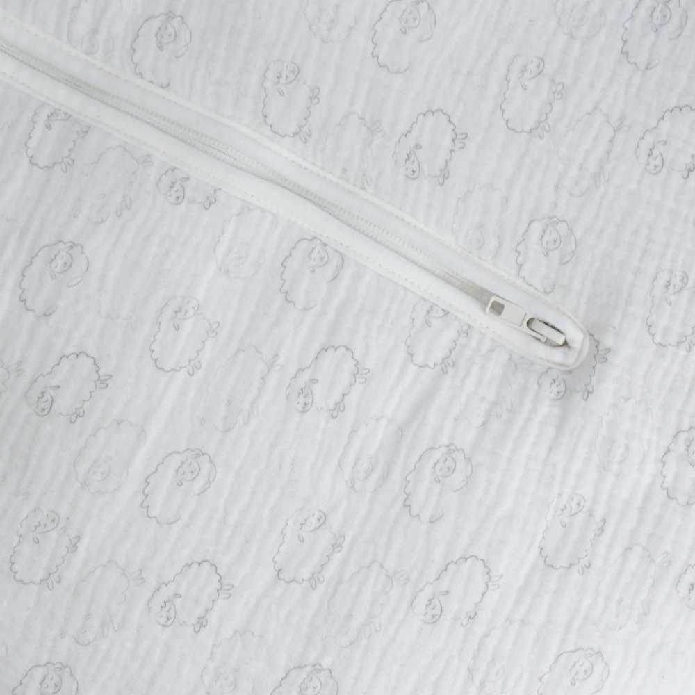 Zoom materia saco de dormir bebé blanco