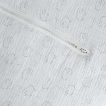 Zoom materia saco de dormir bebé blanco