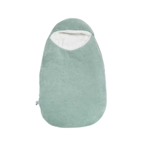 Sage green baby sleeping bag front view